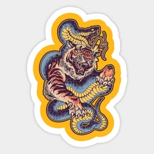 ANACONDA SNAKE VS TIGER Sticker